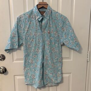 Ariat flower  Blue Men's button down xs Shirt